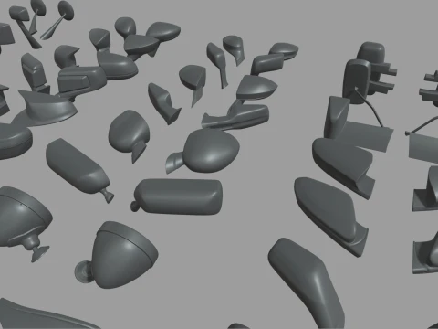 Mega Car Mirror Pack 01 3D Model