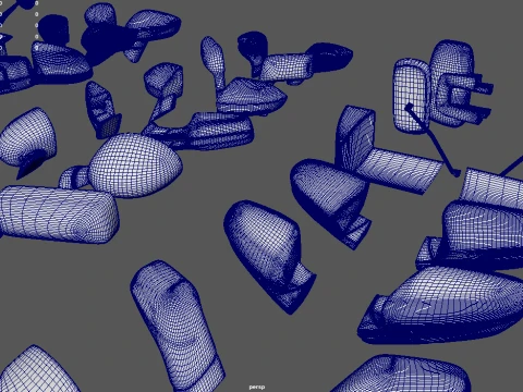 Mega Car Mirror Pack 01 3D Model