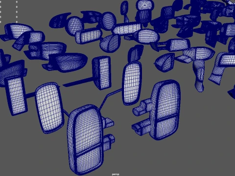 Mega Car Mirror Pack 01 3D Model