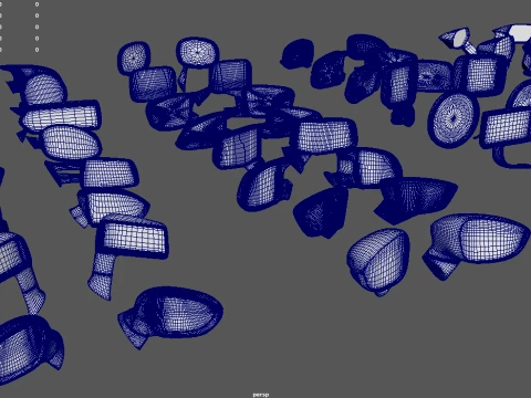 Mega Car Mirror Pack 01 3D Model