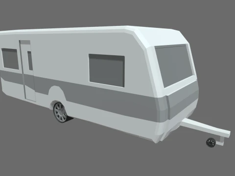 Low Poly Large Caravan 01 3D Model