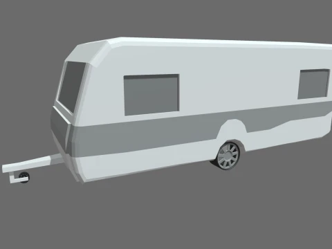 Low Poly Large Caravan 01 3D Model