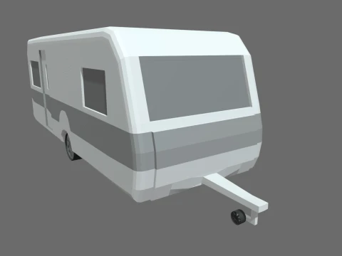 Low Poly Large Caravan 01 3D Model