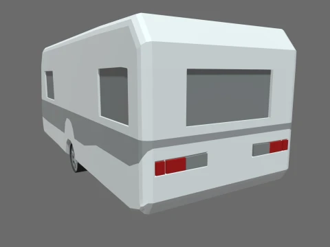 Low Poly Large Caravan 01 3D Model