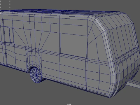 Low Poly Large Caravan 01 3D Model