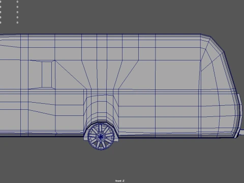 Low Poly Large Caravan 01 3D Model