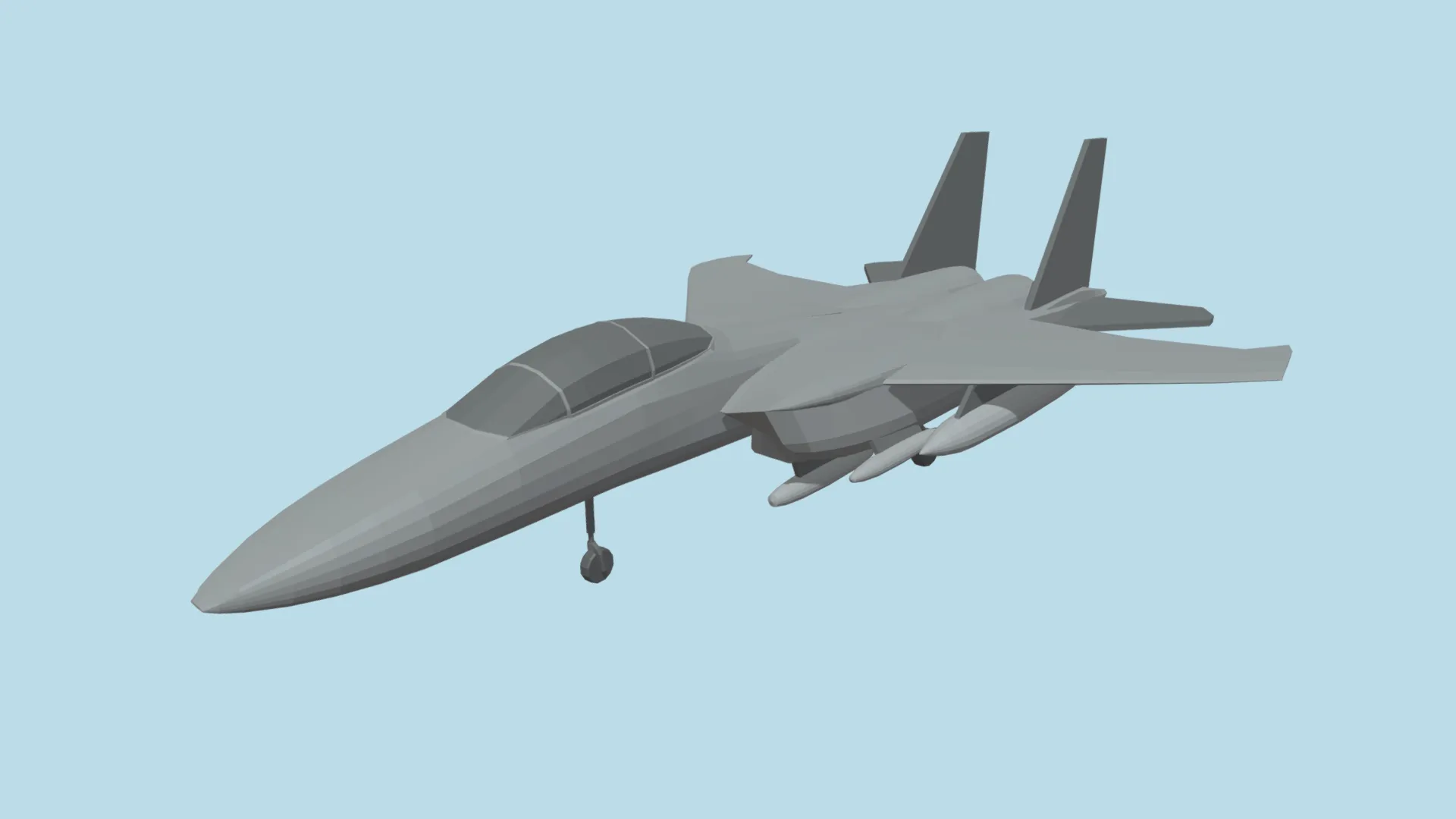 Low Poly Fighter Plane Jet 01 3D Model .c4d .max .obj .3ds .fbx .stl .blend 
