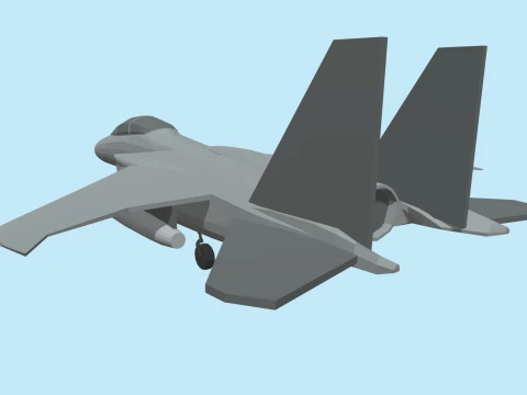 Low Poly Fighter Plane Jet 01 3D Model