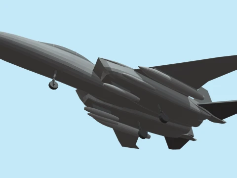 Low Poly Fighter Plane Jet 01 3D Model