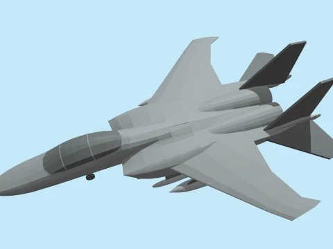 Low Poly Fighter Plane Jet 01 3D Model