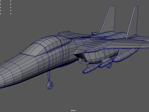 Low Poly Fighter Plane Jet 01 3D Model