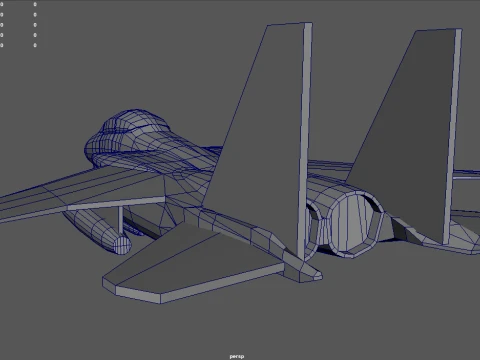 Low Poly Fighter Plane Jet 01 3D Model