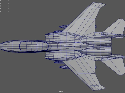 Low Poly Fighter Plane Jet 01 3D Model