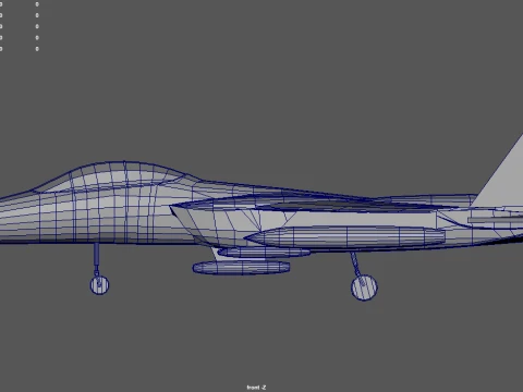 Low Poly Fighter Plane Jet 01 3D Model