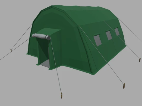 Low Poly Military Tent 01 3D Modell