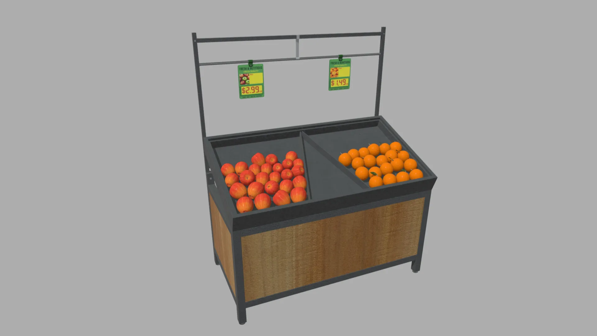 Fruit Stand 01 3D Model .c4d .max .obj .3ds .fbx .stl .blend 