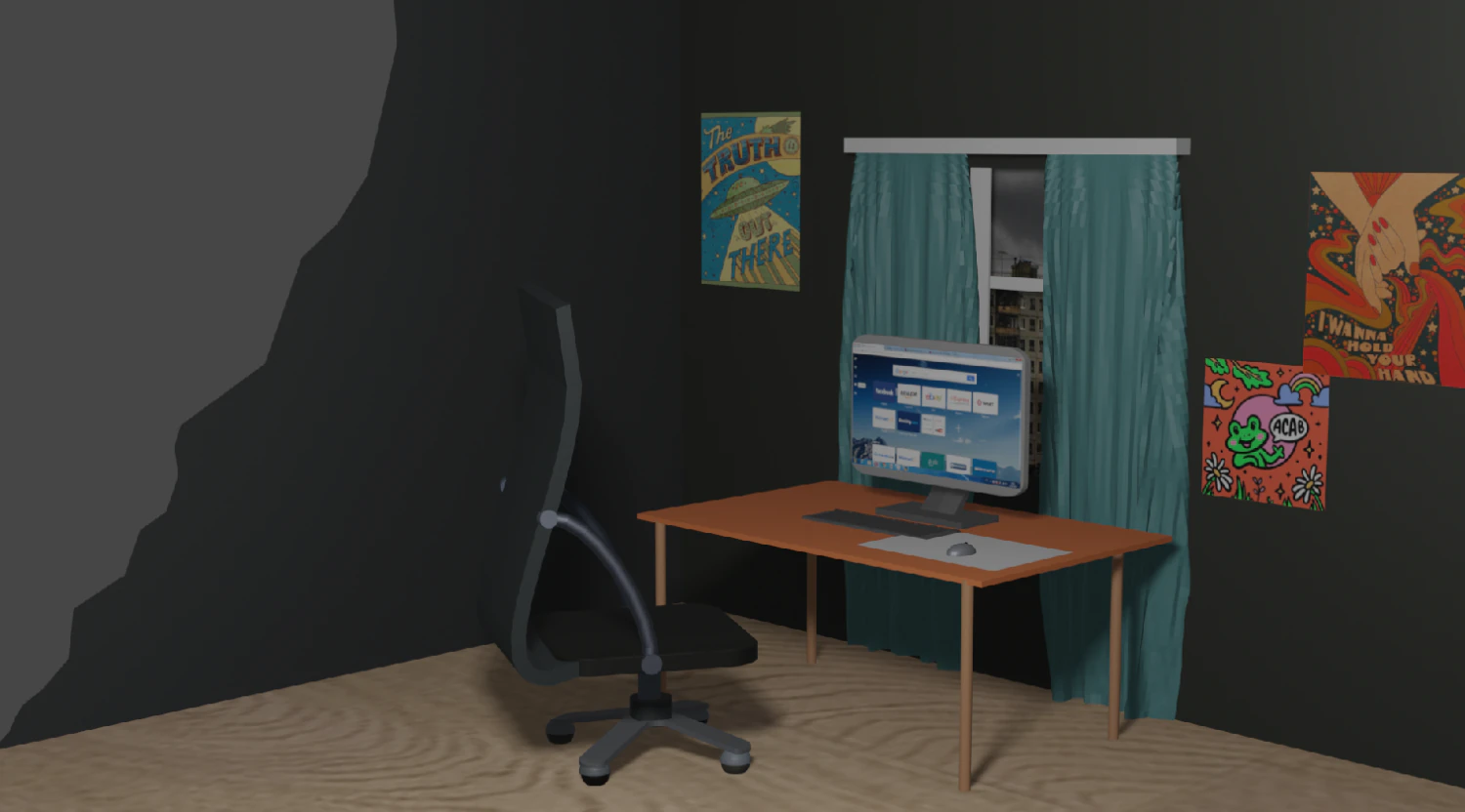 Room 3D Model .c4d .max .obj .3ds .fbx .stl .blend 