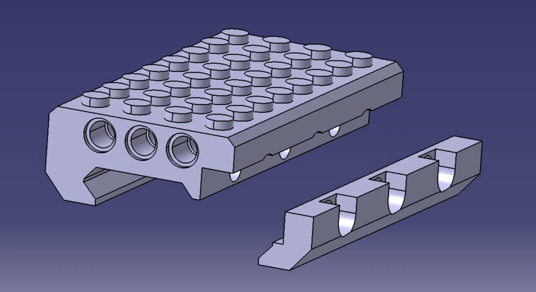 Picatinny Mounted Lego 3D Print Model .c4d .max .obj .3ds .fbx .stl .blend 