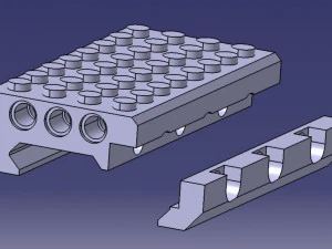 Lego montado en Picatinny Modelo de impresión 3D