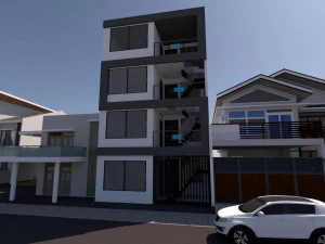 Maison multifamiliale 4 chambres Modèle 3D