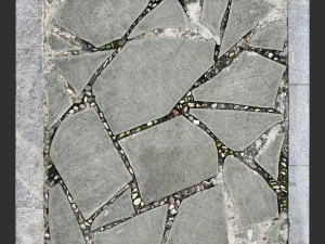 Walkway composed of flat floor tiles and stones 3d scan 3D Model