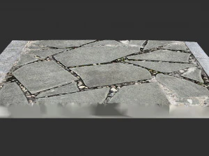 Walkway composed of flat floor tiles and stones 3d scan 3D Model