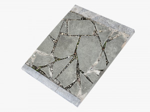 Walkway composed of flat floor tiles and stones 3d scan Modelo 3D