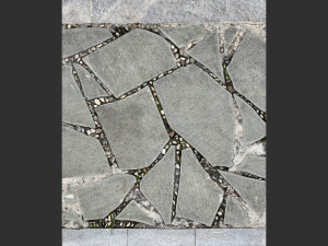 Walkway composed of flat floor tiles and stones 3d scan Modelo 3D