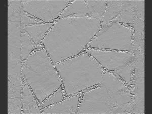 Walkway composed of flat floor tiles and stones 3d scan 3D Model