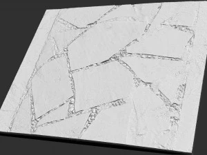 Walkway composed of flat floor tiles and stones 3d scan 3D Model