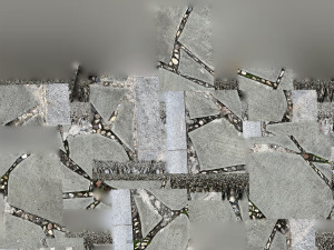 Walkway composed of flat floor tiles and stones 3d scan Modelo 3D