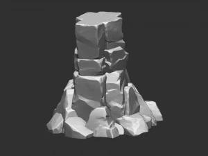 3d stone columns Zbrush sculpt 3D Model