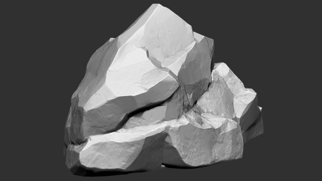 3D Mountain rock Zbrush sculpt Modello 3D .c4d .max .obj .3ds .fbx .stl .blend 