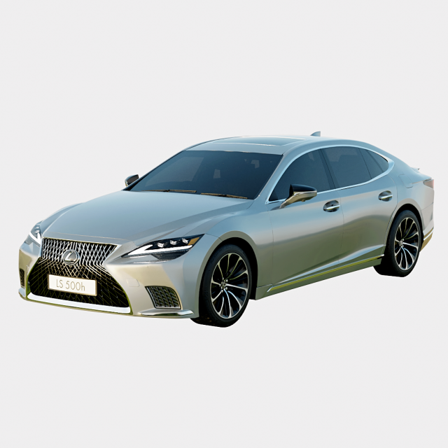 Lexus LS500h 2023 Full Spec Luxury 3D-Modell .c4d .max .obj .3ds .fbx .stl .blend 