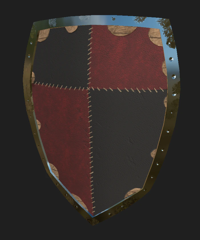 Leather and metal Shield 3D Model .c4d .max .obj .3ds .fbx .stl .blend 