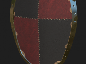 Leather and metal Shield Modèle 3D