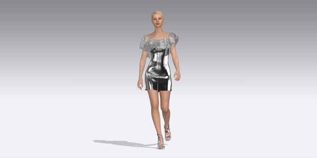 Silver dress Model 3D .c4d .max .obj .3ds .fbx .stl .blend 