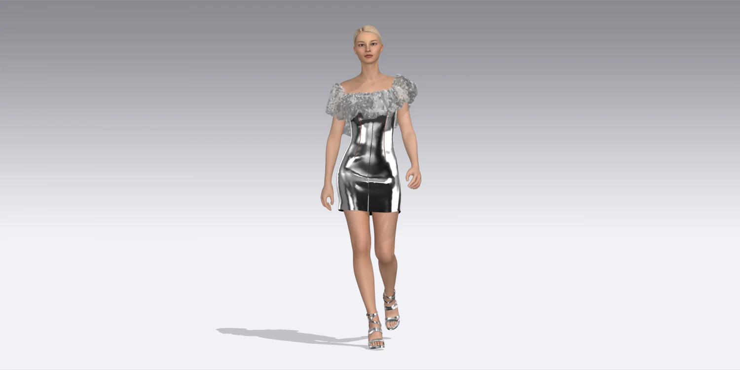 Silver dress 3D Model .c4d .max .obj .3ds .fbx .stl .blend 