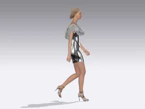 Silver dress 3D Model