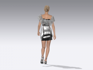 Silver dress Model 3D