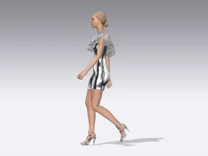Silver dress 3D Model