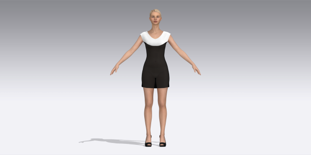 Black and white dress Modèle 3D .c4d .max .obj .3ds .fbx .stl .blend 