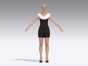 Black and white dress 3D Model