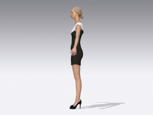 Black and white dress Modèle 3D
