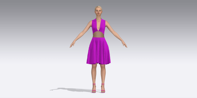 Pink dress Modèle 3D .c4d .max .obj .3ds .fbx .stl .blend