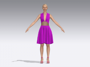 Pink dress 3D Model