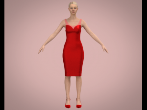 Red dress Modèle 3D