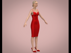 Red dress 3D Model