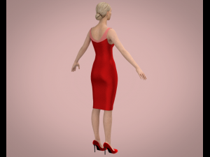 Red dress 3D Model