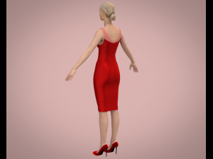 Red dress 3D Model